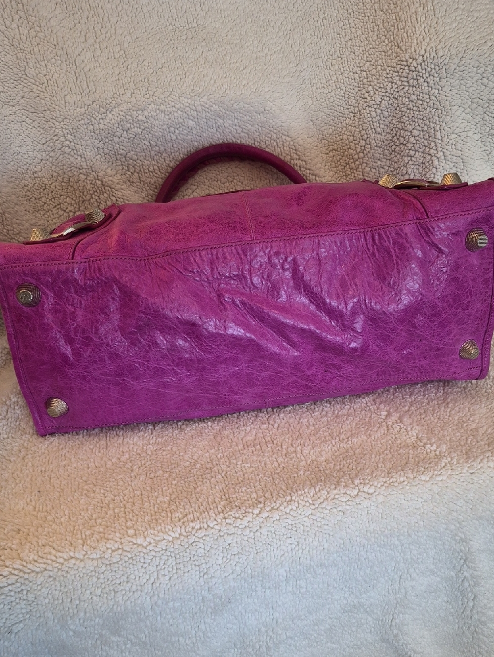 BALENCIAGA Le City Small Lambskin Top-Handle Bag- Rose Magenta - Picture 6 of 10
